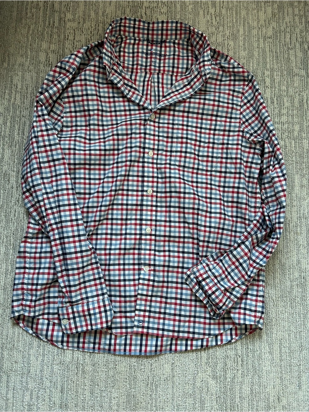 Vineyard Vines Red, Blue & White Plaid Button-Down Shirt